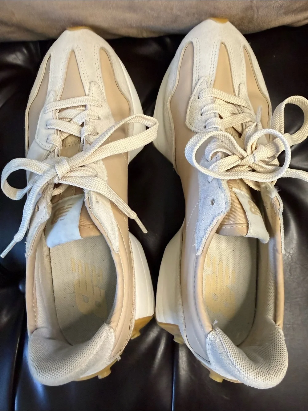 PRE-LOVED NEW BALANCE 327 BISQUE/CLAY SUEDE SNEAKERS - Sz Women’s 9.5/Men’s 8